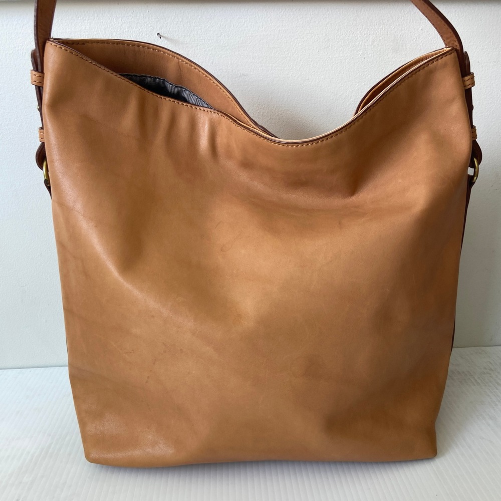 Mark & Graham Camel Tan Brown Leather Tote Bag - Picture 2 of 11